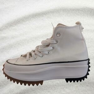 Stylish White Platform High-Top Sneakers